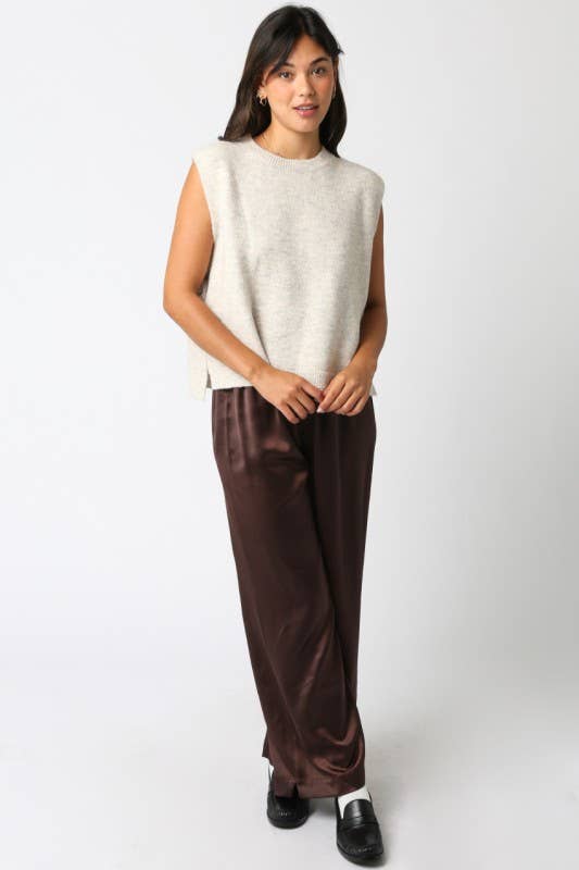 Evelyn Satin Wide-Leg Pants