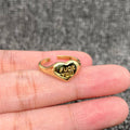 'FUCK YOU' 18k Gold Plated Glossy Heart Shaped Ring
