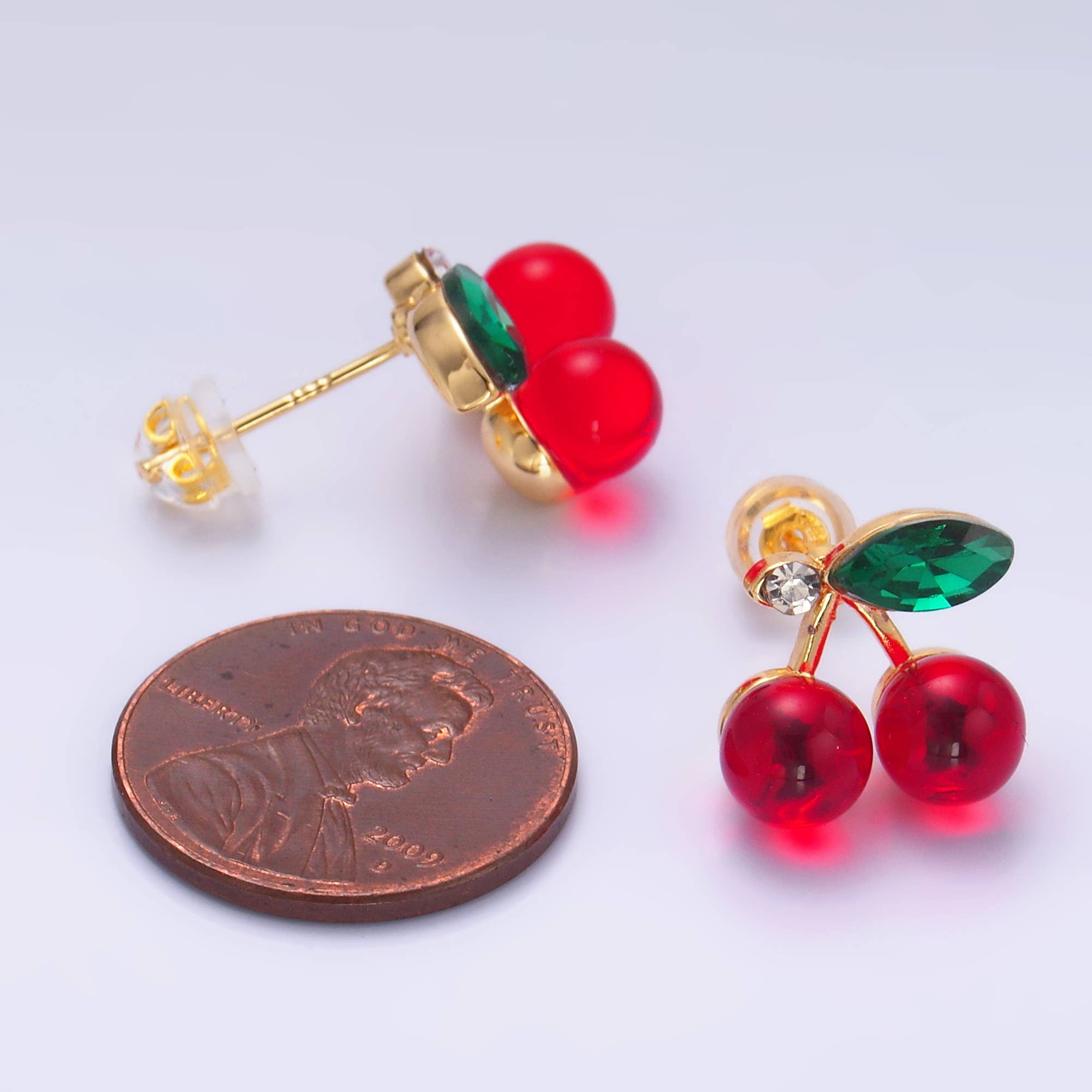 Red Cherry Stud Earring Summer Fruit Jewelry