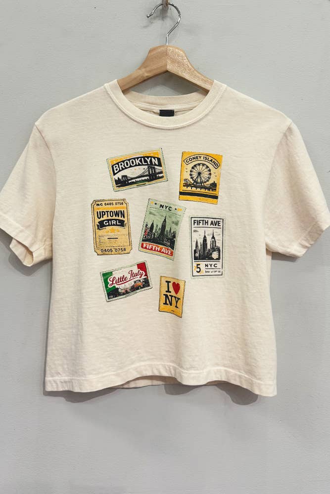I Love NY Cropped Ivory T-Shirt