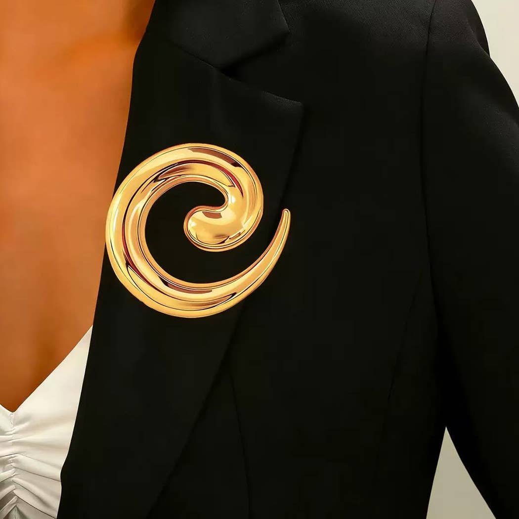 BRASS SPIRAL BROOCH PIN