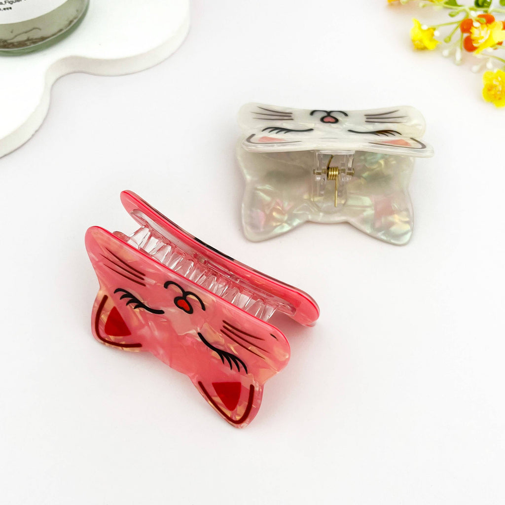 Cute Smiling Cat Print Animal Hair Claw Clip