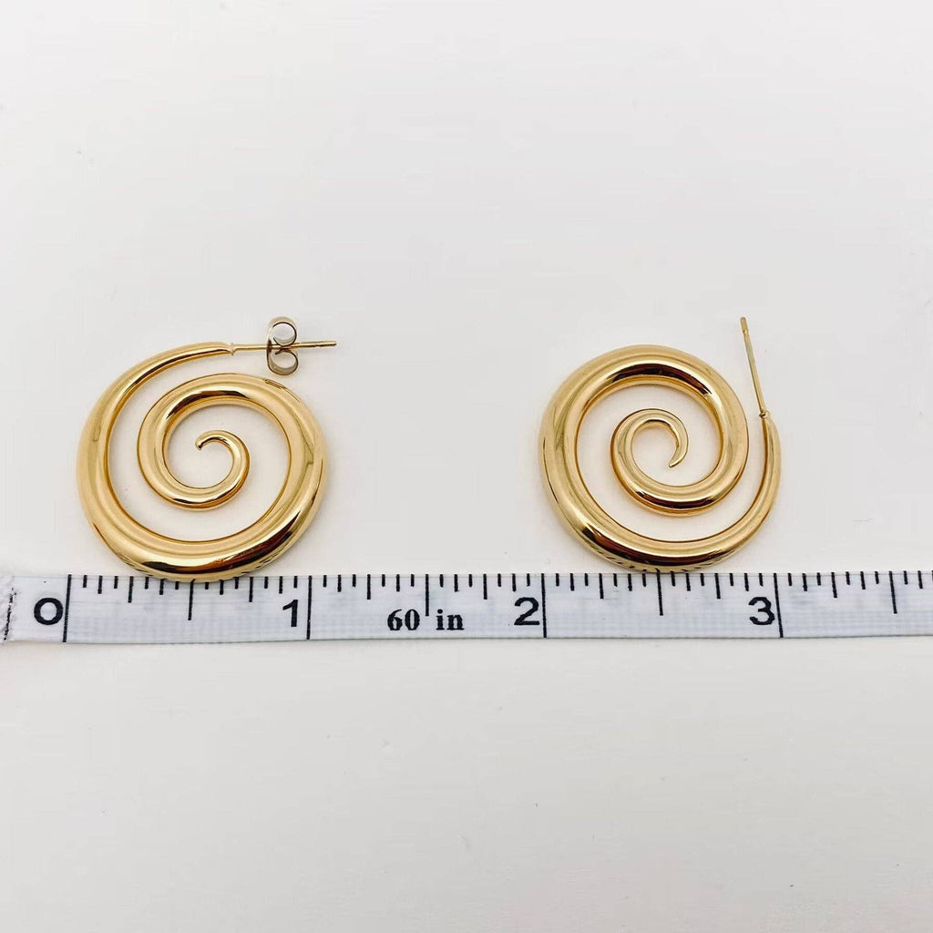 Smoke Shape Stainless Steel Hoop Earrings - FGS