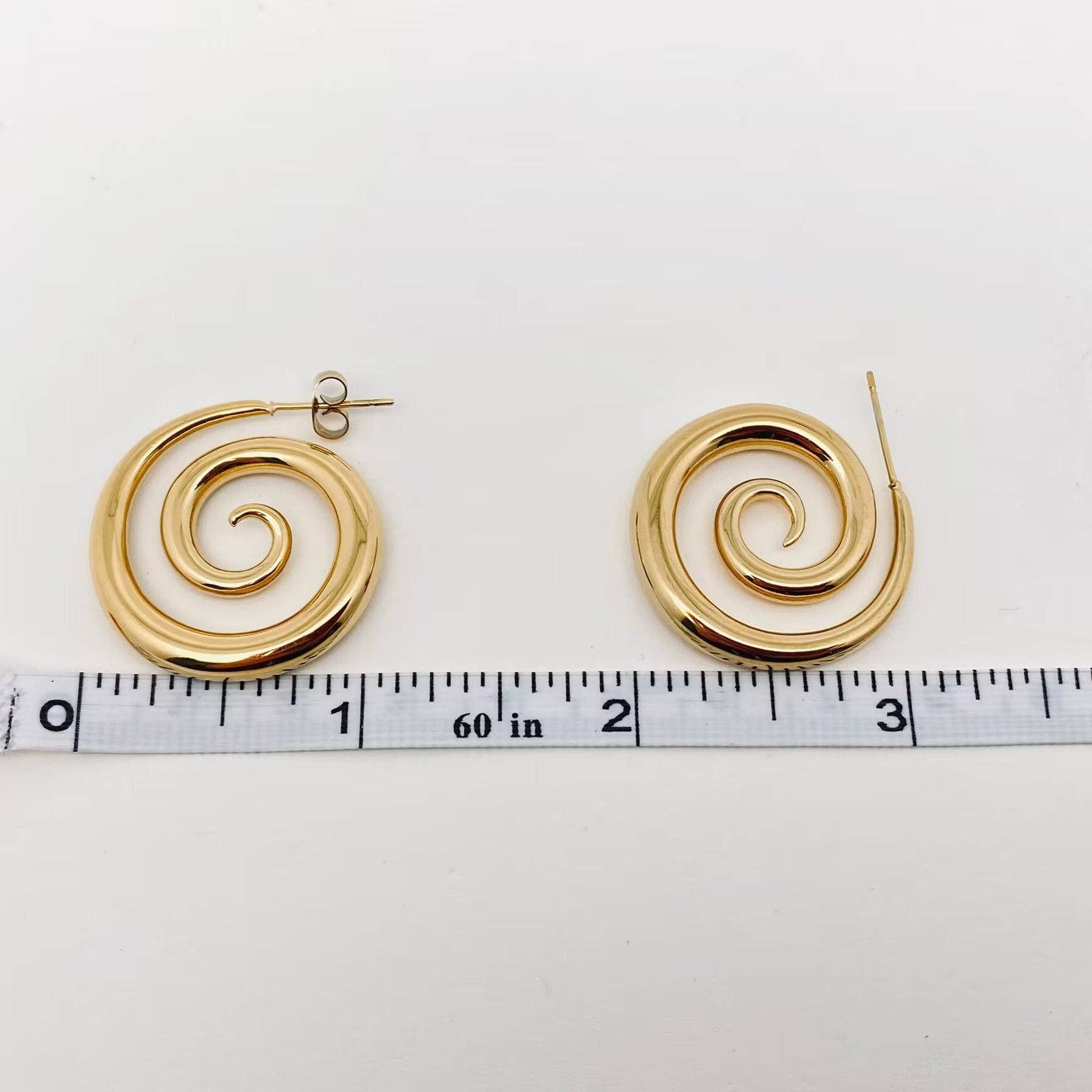 Smoke Shape Stainless Steel Hoop Earrings - FGS