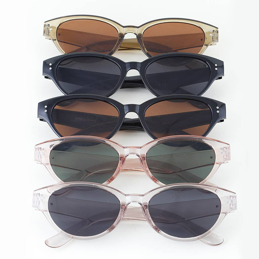 Double Bolted Oval Sunglasses