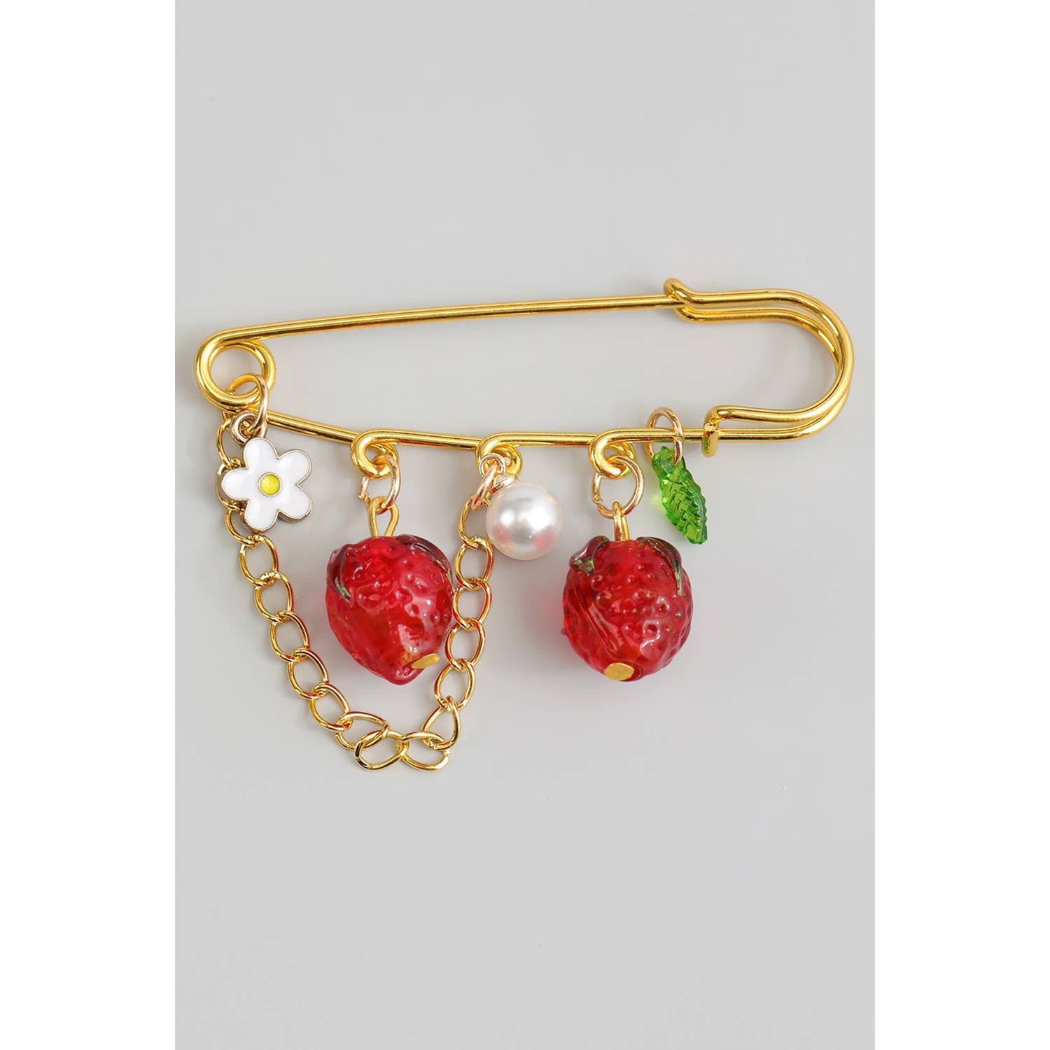 STRAWBERRY CHARM BROOCH PIN