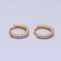 16K Gold Filled Clear CZ Thin 12.5mm Cartilage Earrings