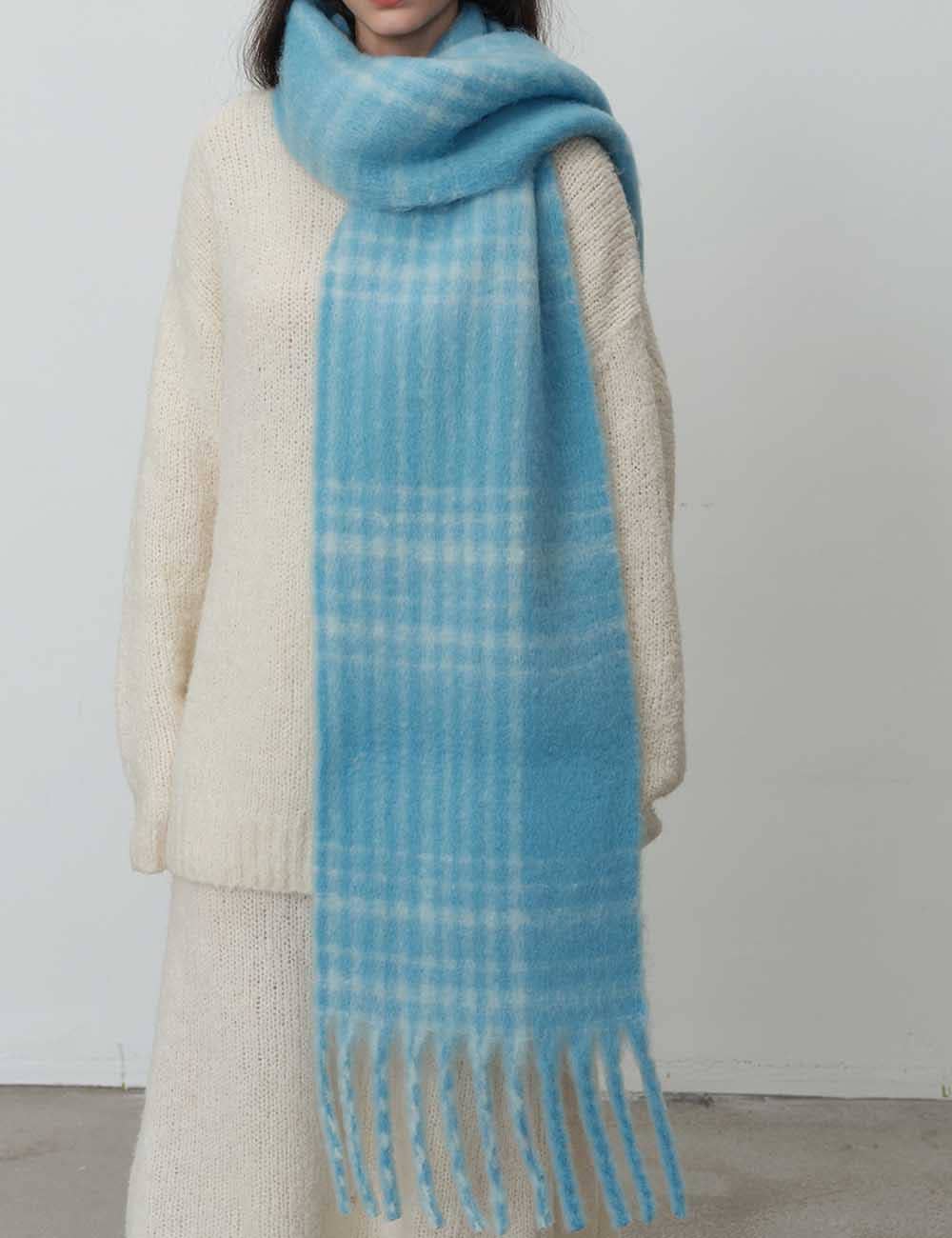 Tassel Vintage Plaid Color Block Warm Scarf DP25F608