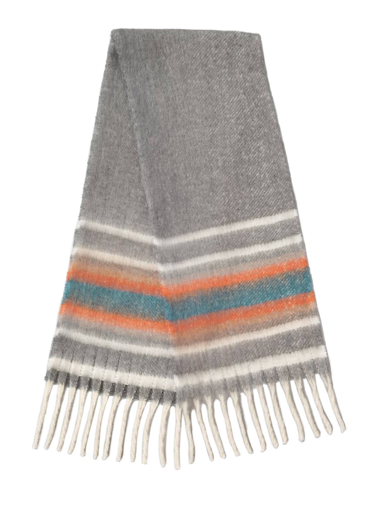 WCL120078 Cierra Multi Stripe Cozy Scarf With Fringe