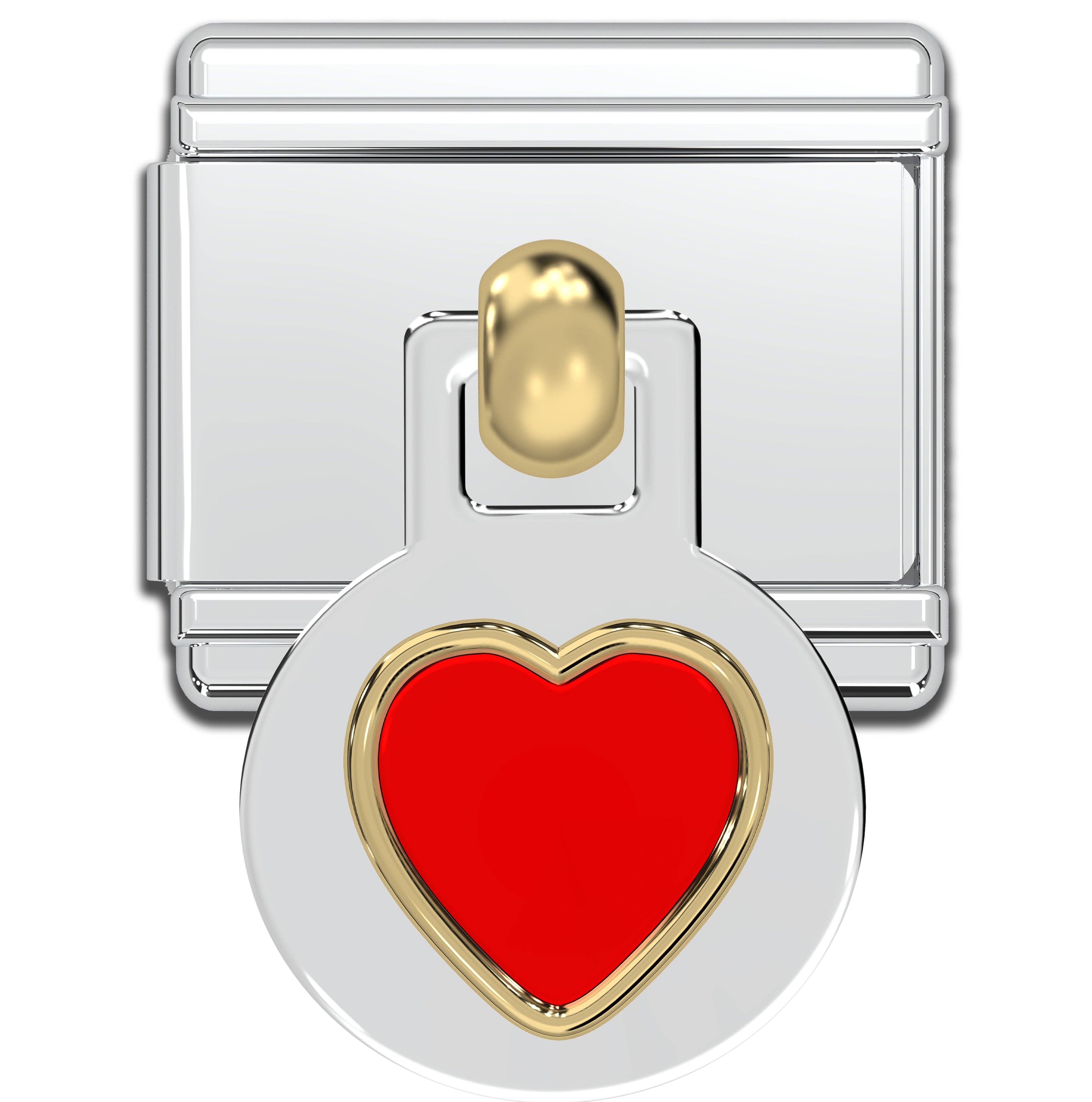 Italian Charm Bracelet Charms - Dangle Heart Links
