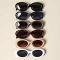 Women's Trendy Oval Glitter Sunglasses