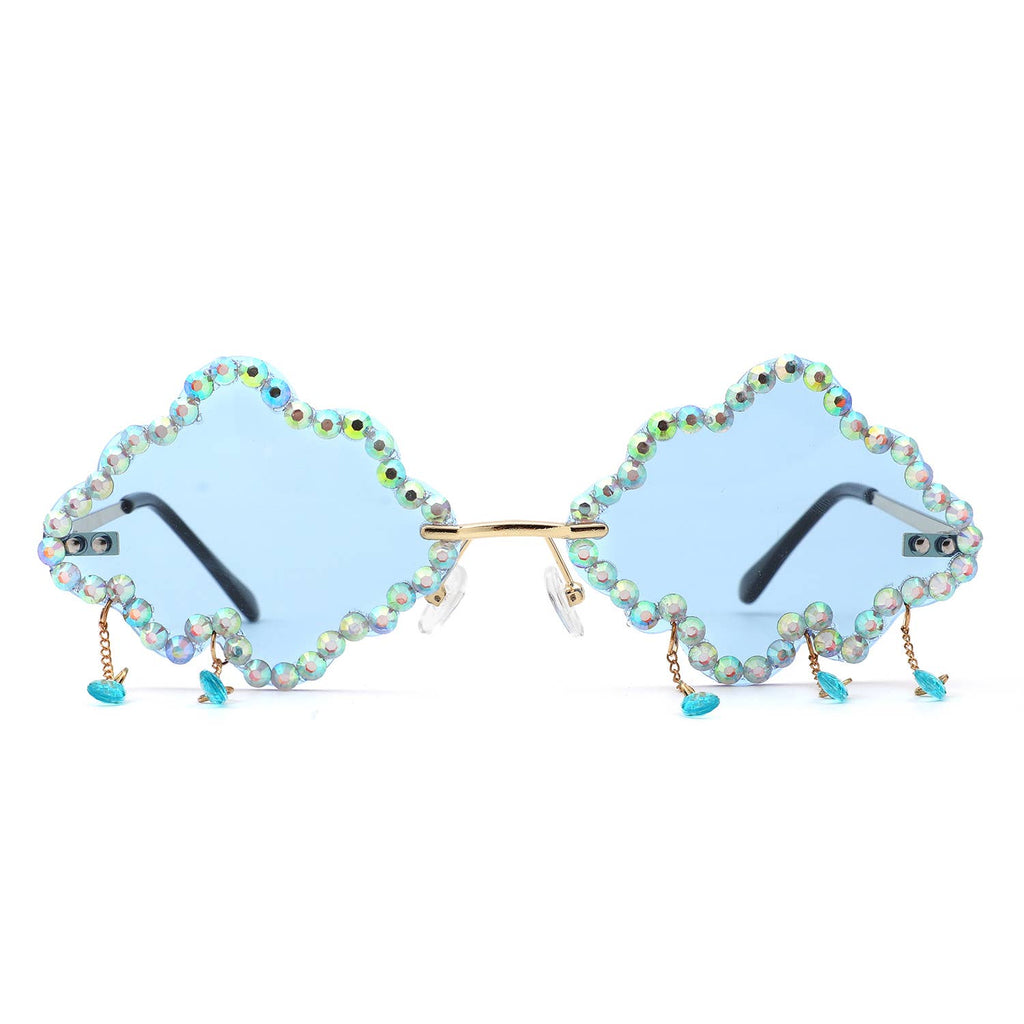 Rhinestone Cloud Irregular Shades Crystal Charm Sunglasses