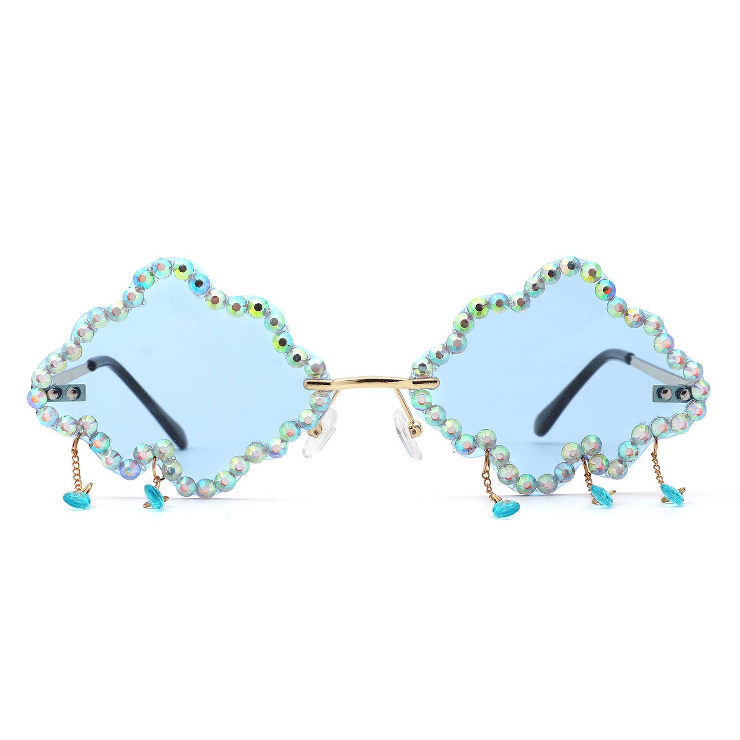 Rhinestone Cloud Irregular Shades Crystal Charm Sunglasses