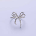14K Gold Filled Double Tied Bow Ribbon Ring in Gold & Silver | R208 R209