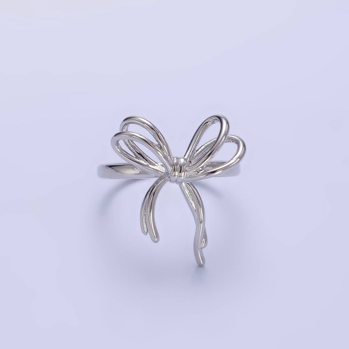 14K Gold Filled Double Tied Bow Ribbon Ring in Gold & Silver | R208 R209
