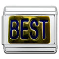 Italian Bracelet Charm - BEST BLUE 9mm Links