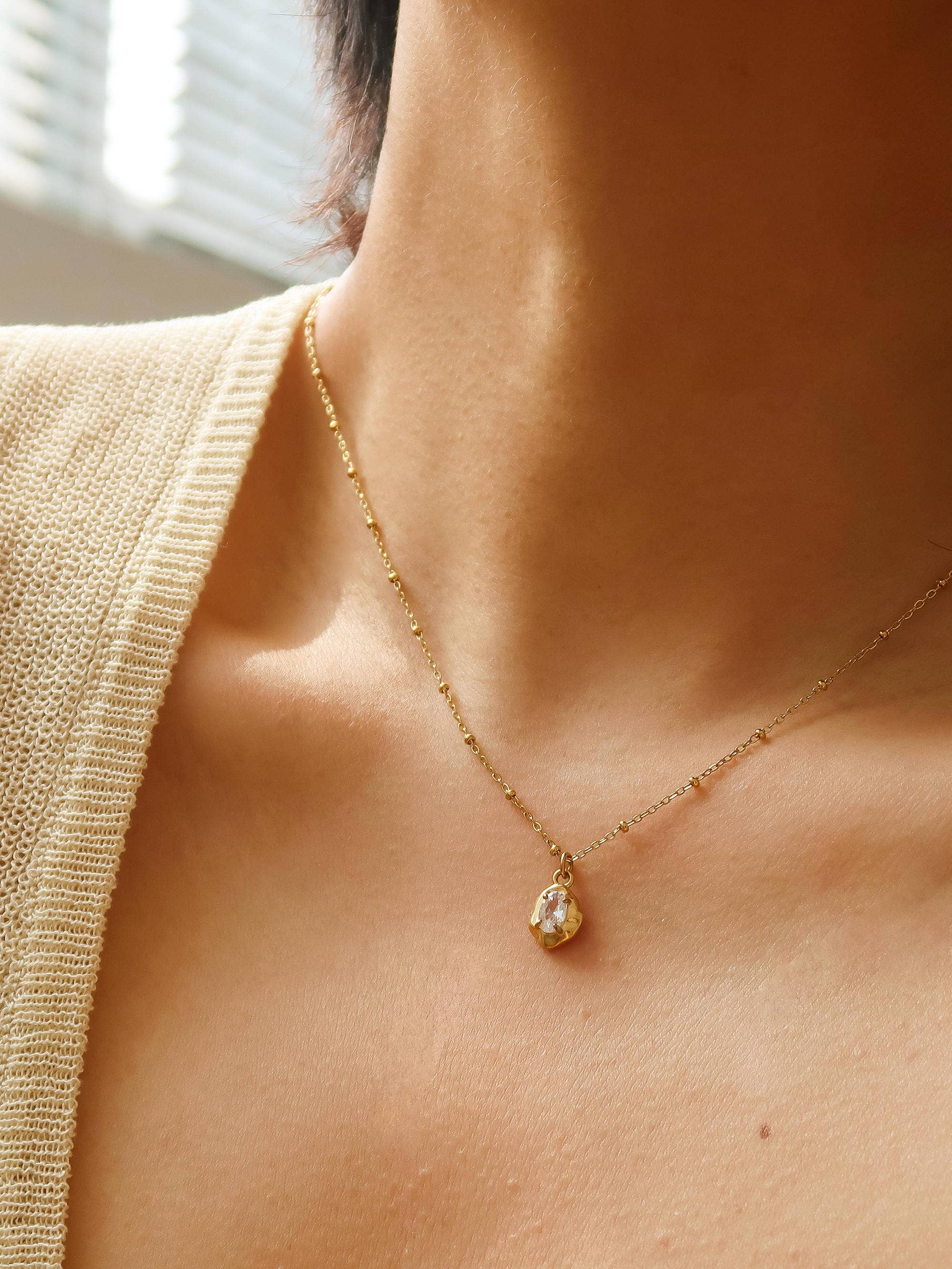 Ryleigh 18K Gold Non-Tarnish Petite CZ Necklace