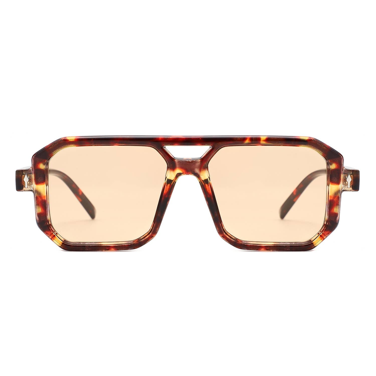 Geometric Square Brow-Bar Flat Top Sunglasses