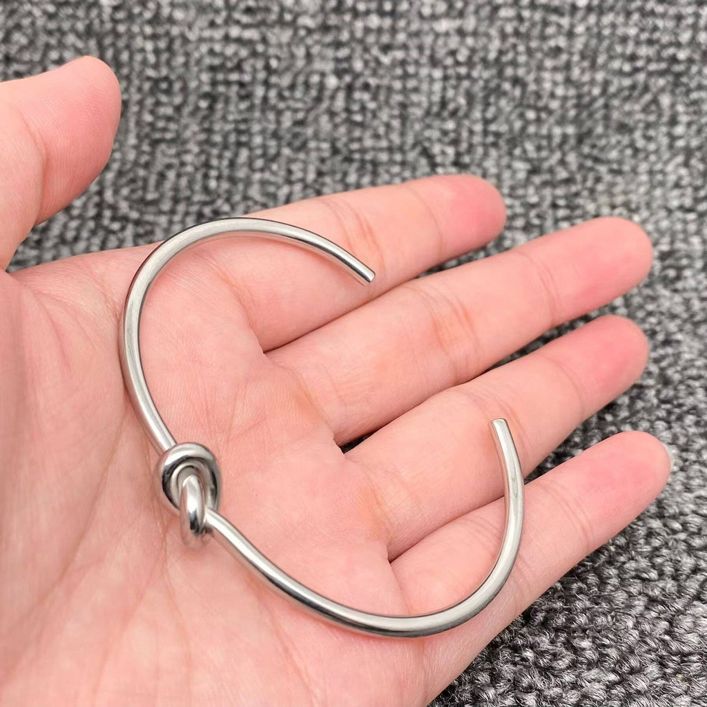 18K Gold Plated Stainless Steel Adjustable Knotted Cuff -FGS