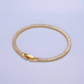 24K Gold Filled 3.5mm Clear Baguette CZ 7 Inch Tennis Bracelet | WA-2976