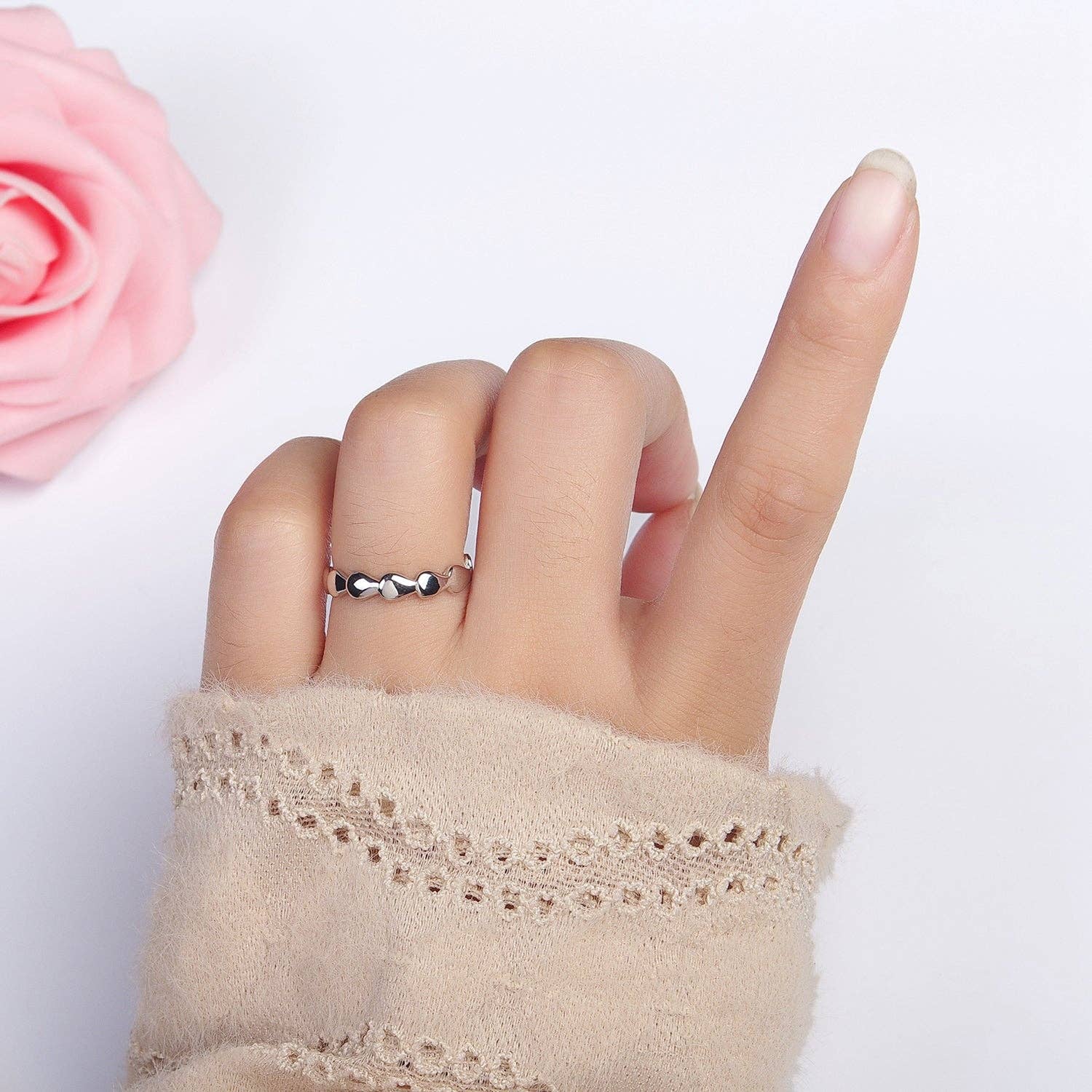 16K Gold Filled Molten Drop Sideway Minimalist Ring