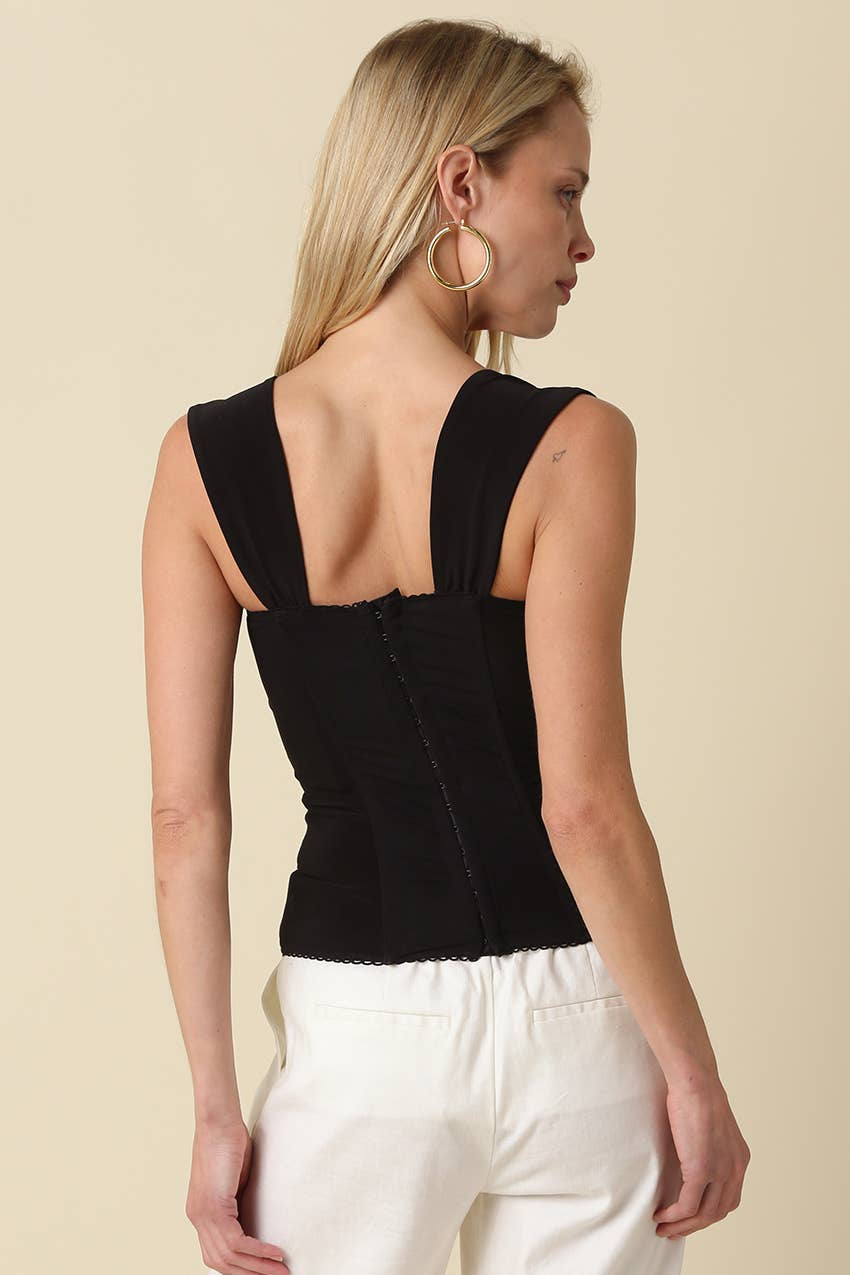Elara Structured Square-Neck Top