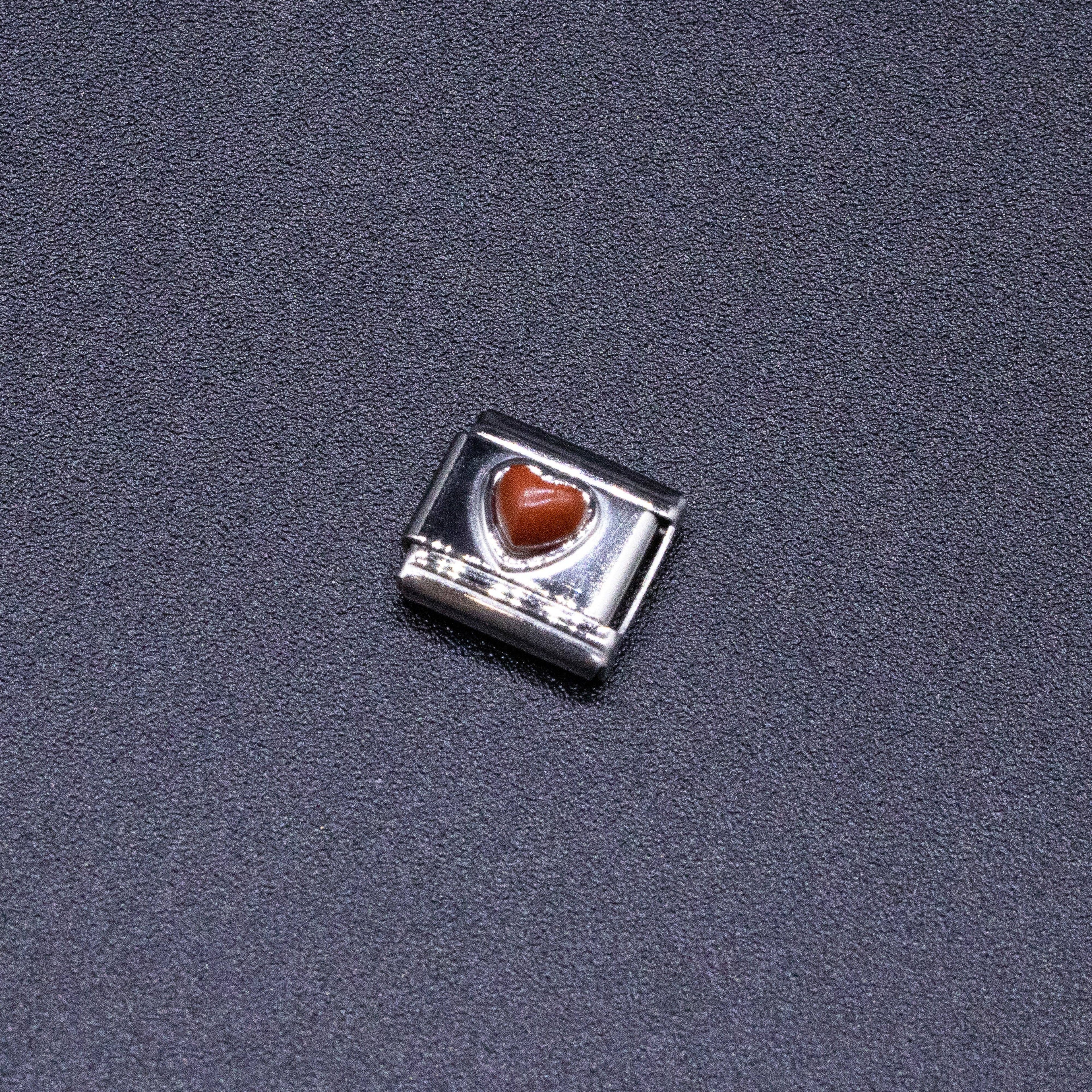 Italian Charm Bracelet Charms - Gemstone Heart Links