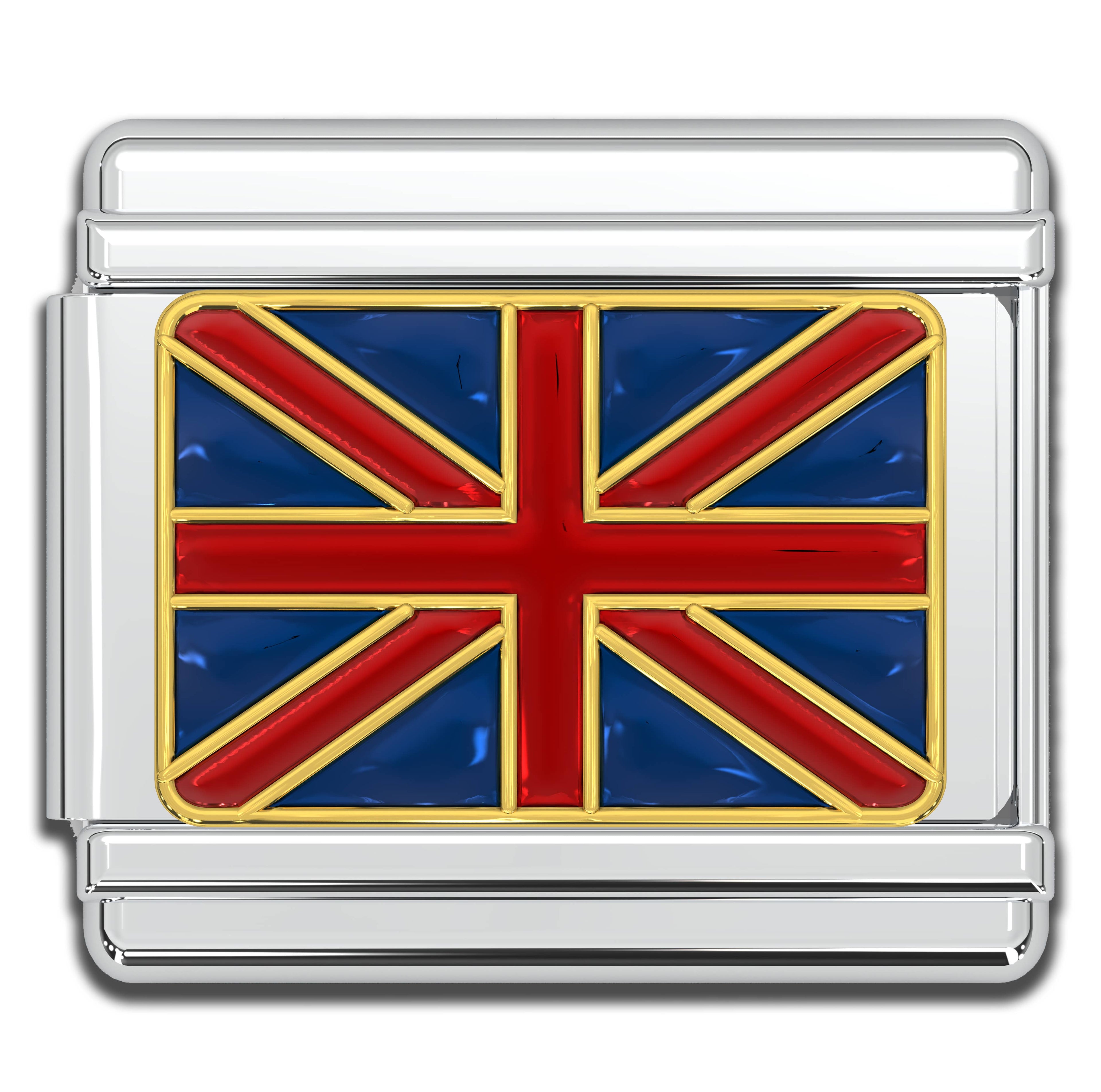 Italian Charms - UK Flag, 9mm Enamel Bracelet Links