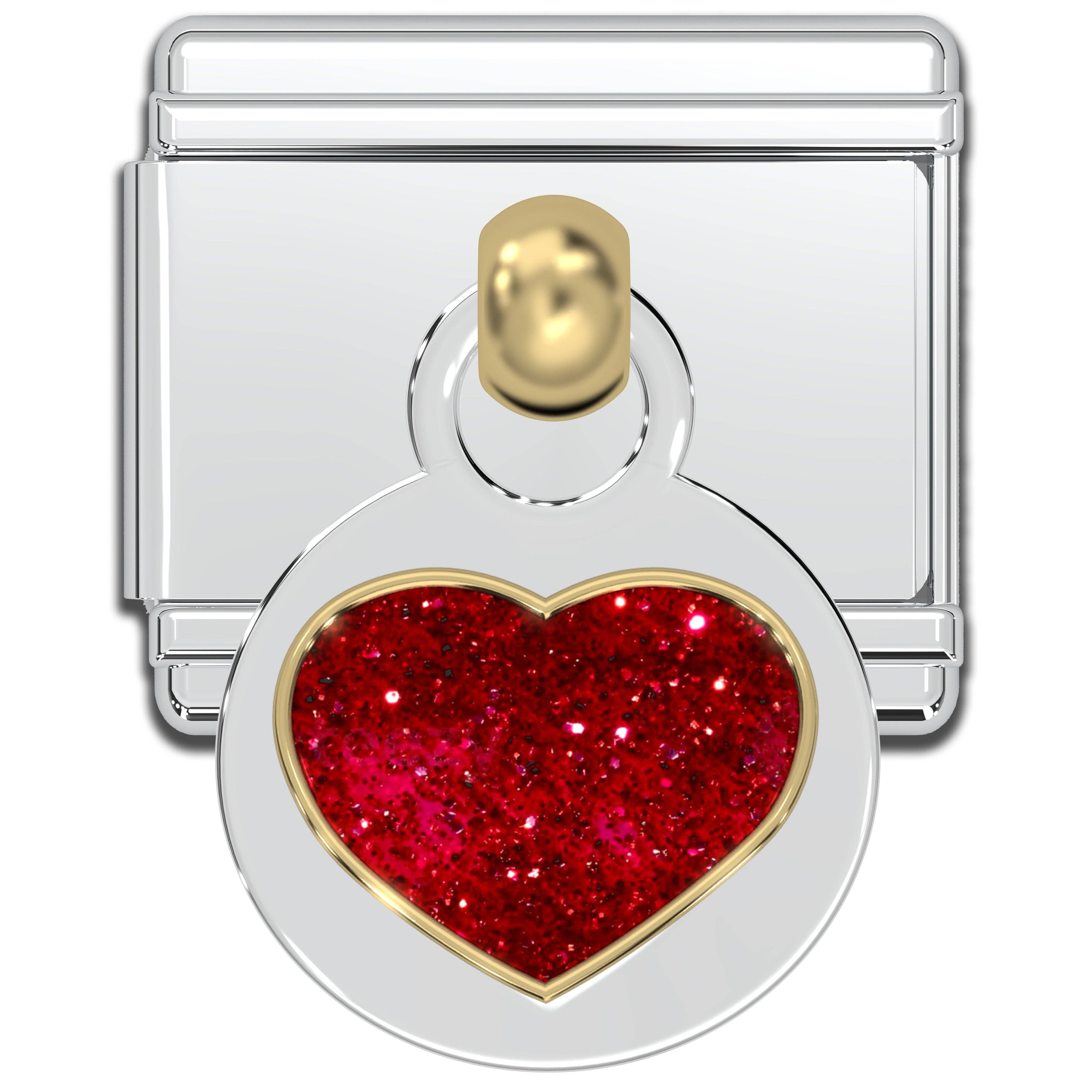 Italian Charm Bracelet Charms - Dangle Heart Links