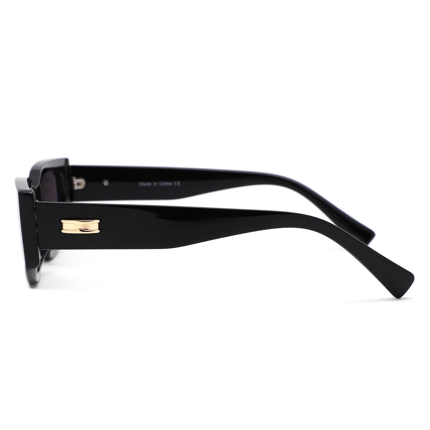 Slim Rectangle Thick Frame Narrow Fashion Sunglasses