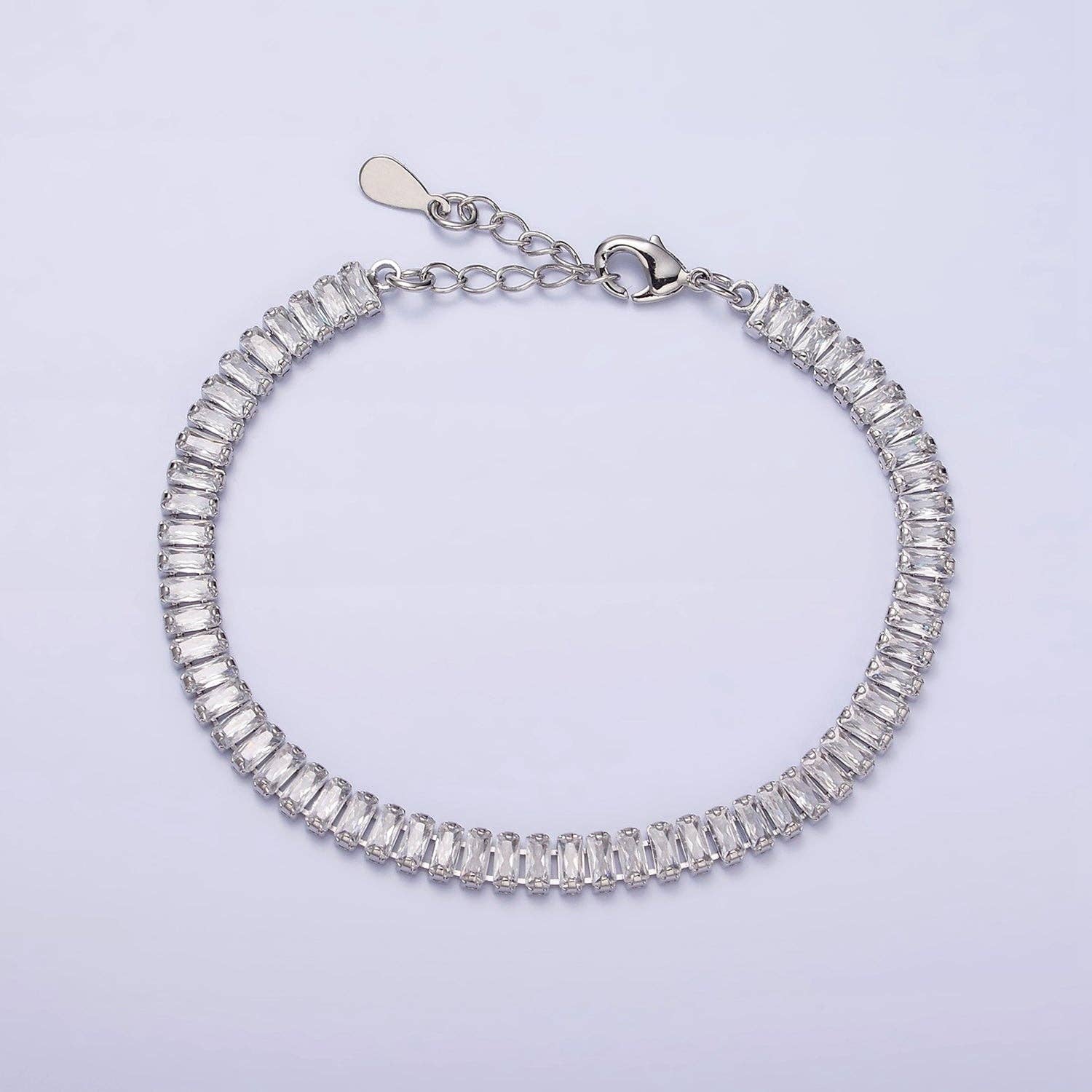 Gold Filled Tennis Bracelet, Baguette Emerald Green, Pink, Clear Pave CZ Bracelet for WA1764 WA1765 WA1766