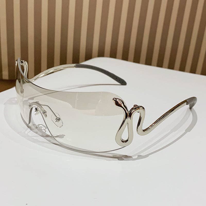 Retro One-Piece Snake Sunglasses for Women Stylish UV Protection