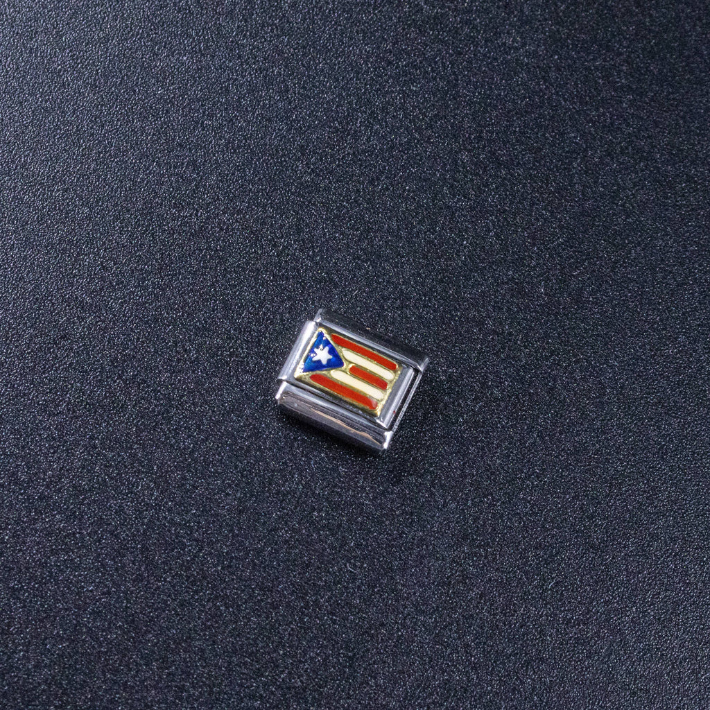 Italian Charms - Puerto Rico Flag, 9mm Enamel Bracelet Links