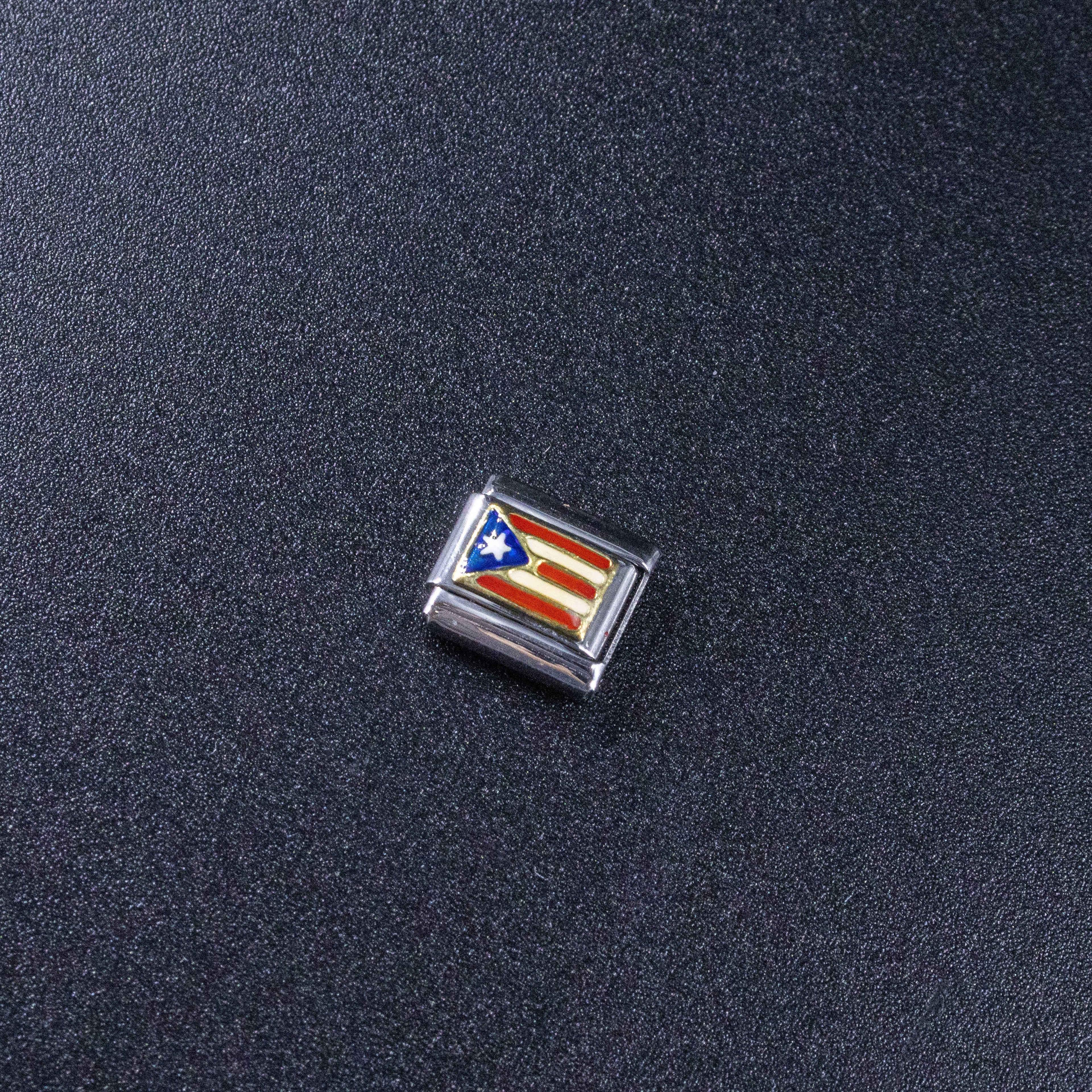 Italian Charms - Puerto Rico Flag, 9mm Enamel Bracelet Links