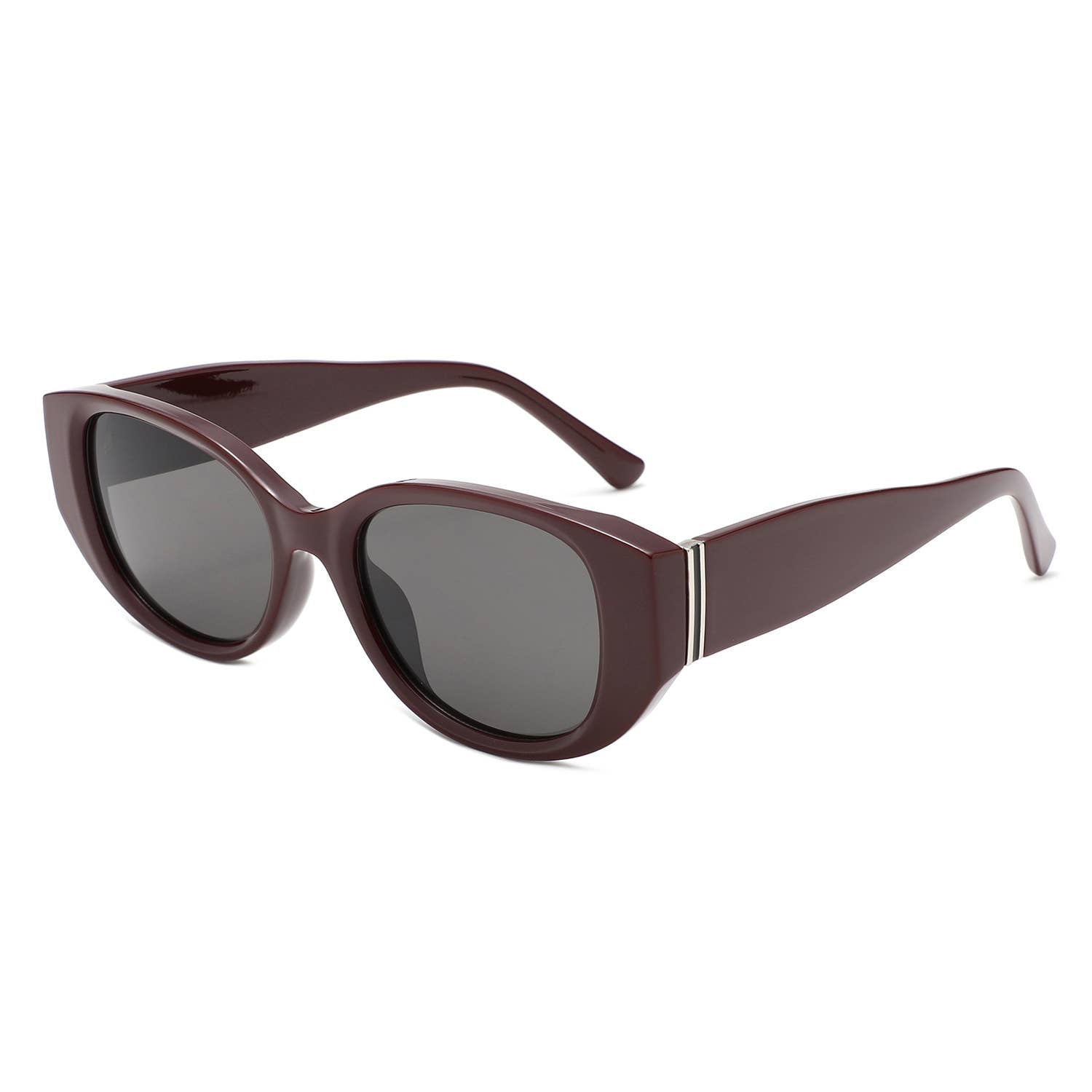 Women Cat Eye Sleek Angular Thick Frames Fashion Sunglasses