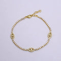 14K Gold Filled Clear Micro Paved CZ Evil Eye Tennis Chain 7 Inch Bracelet in Gold & Silver | WA-2133 WA-2134