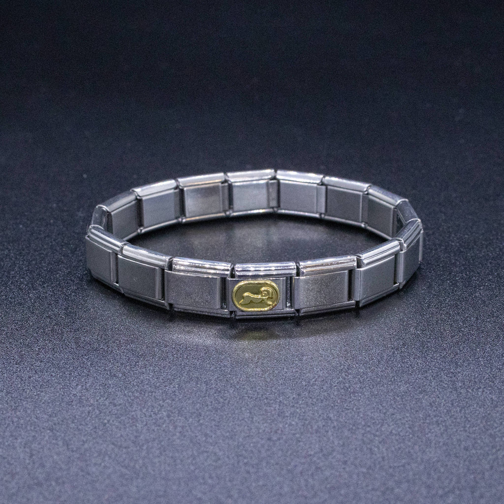 Italian Charms - Aries Zodiac, 9mm Gold Bracelet Links