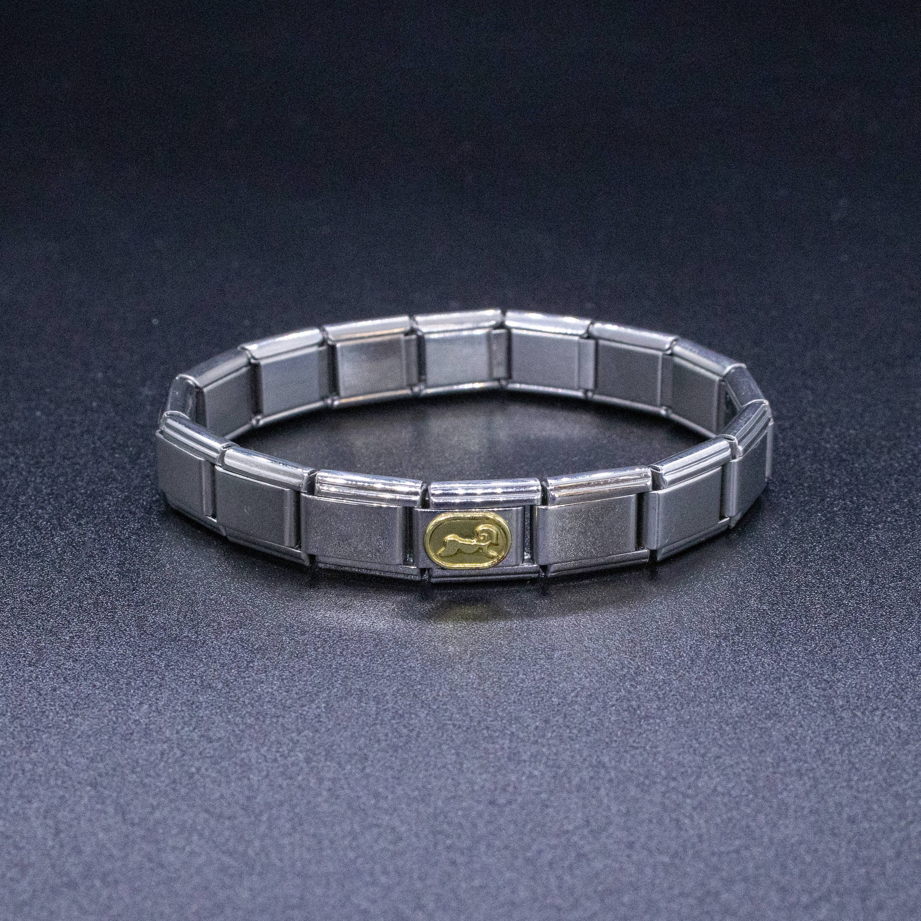 Italian Charms - Aries Zodiac, 9mm Gold Bracelet Links