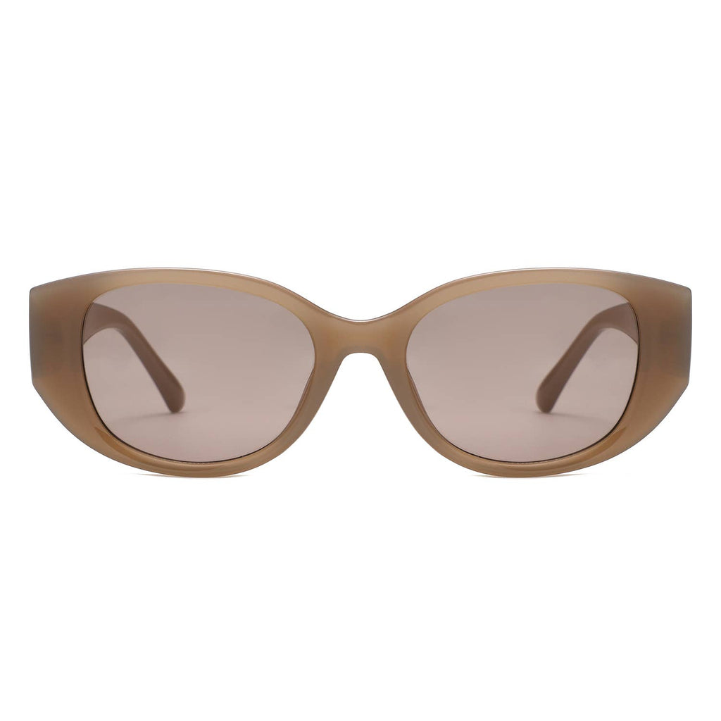 Women Cat Eye Sleek Angular Thick Frames Fashion Sunglasses
