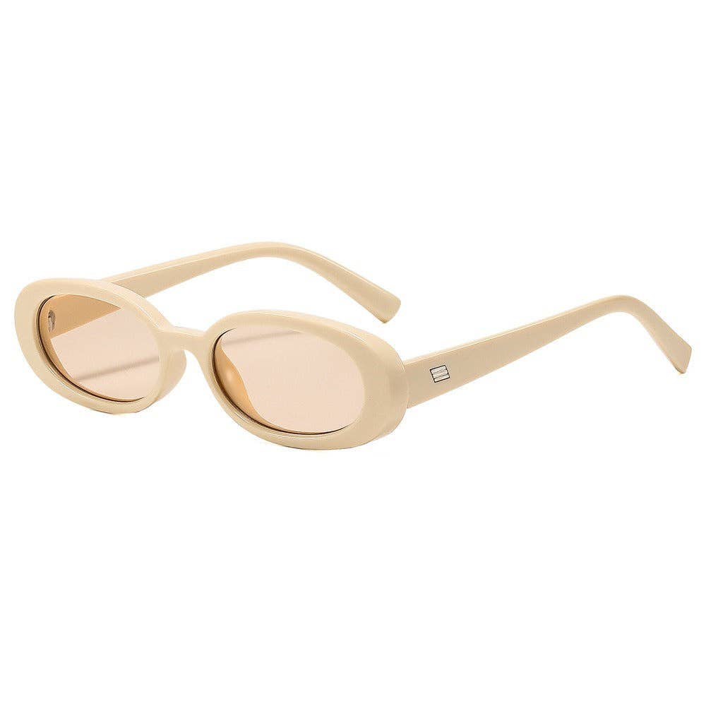 Retro Oval Frame Sunglasses Stylish Fashion Accessory for Outdoor Activities