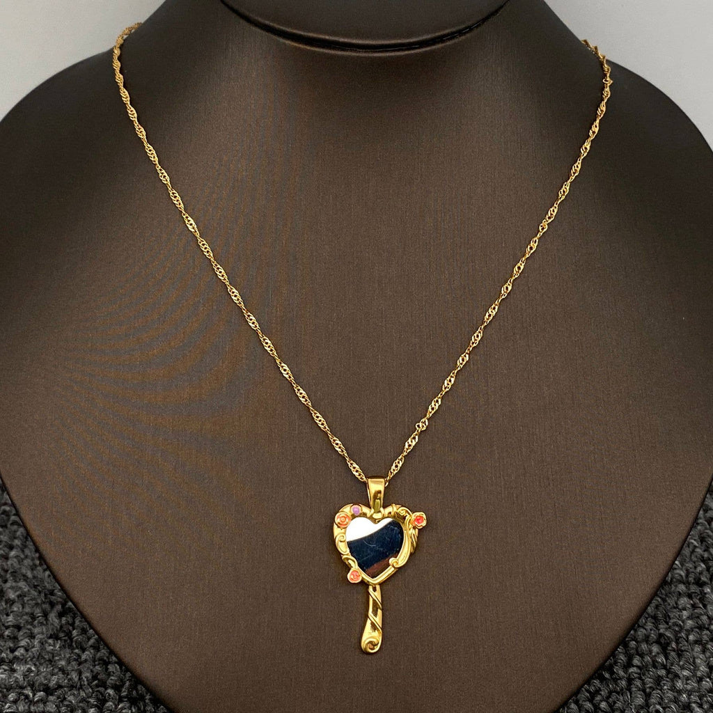 Fairy Tales Magic Mirror Charm Pendant Necklace