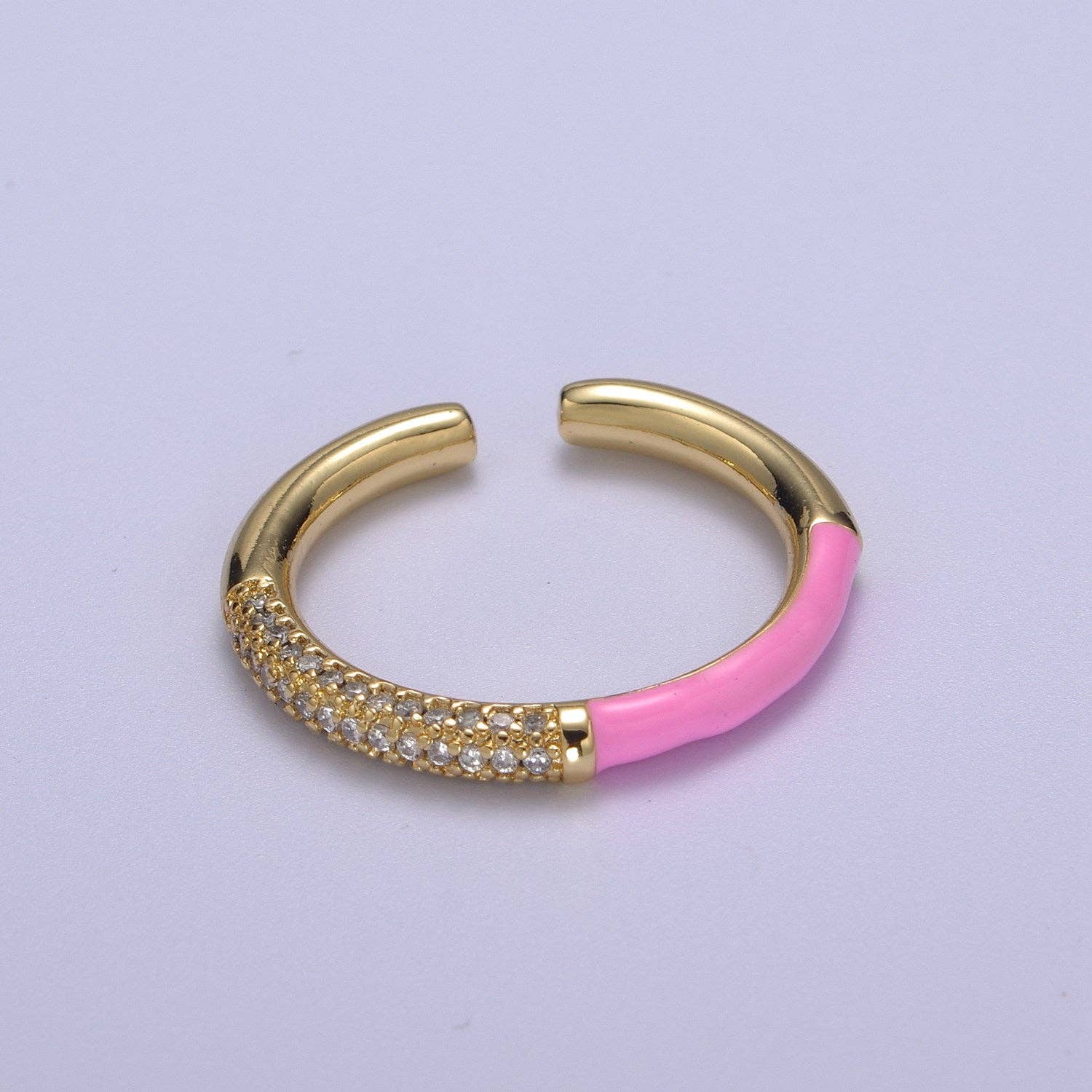 14K Gold Filled CZ Colorful Enamel Adjustable Ring S170~S179