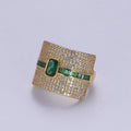 Colorful Micro Pave Adjustable Chunky Statement Ring