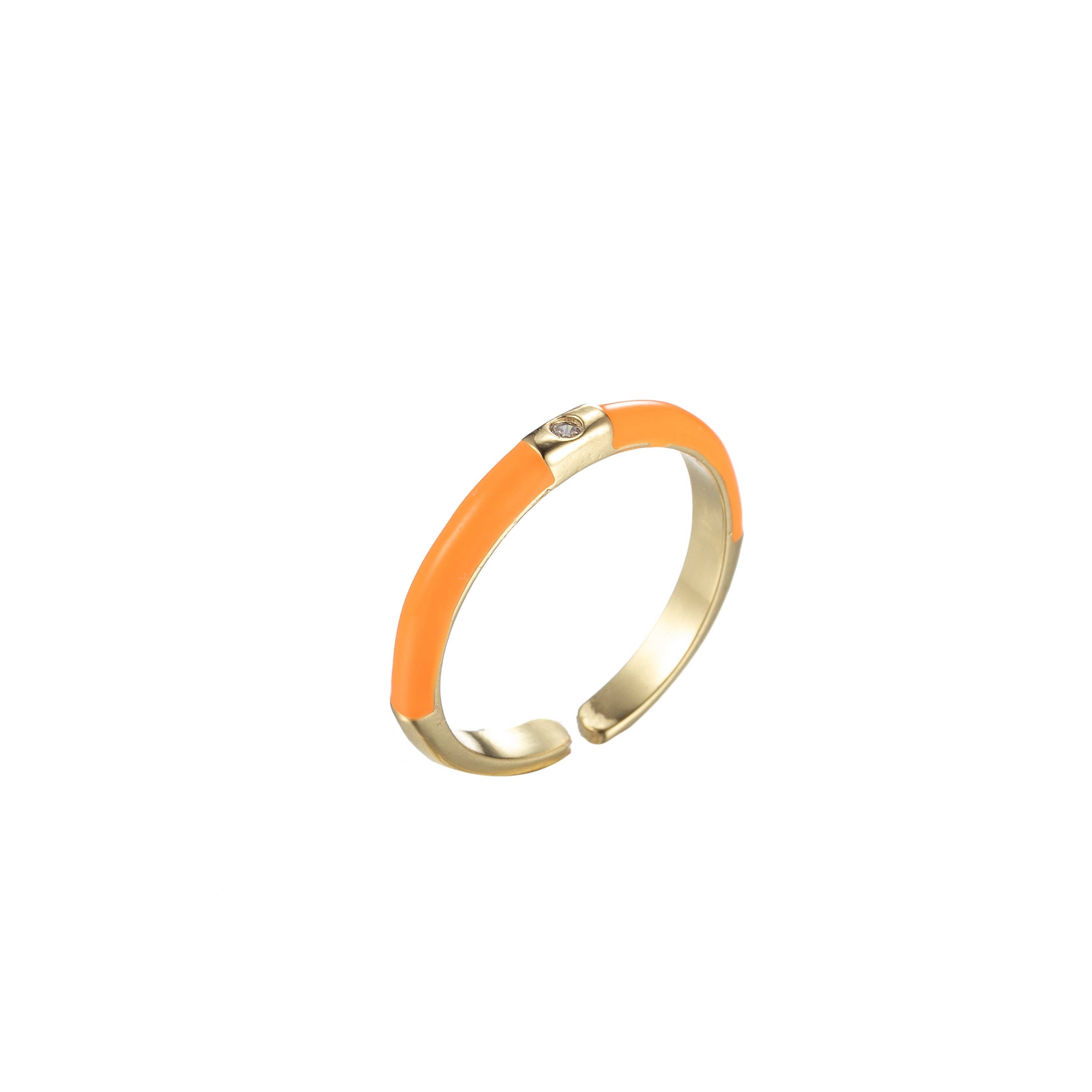 Gold Filled Colorful Enamel Stack Rings O860~O869