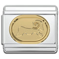 Italian Charms - Aries Zodiac, 9mm Gold Bracelet Links