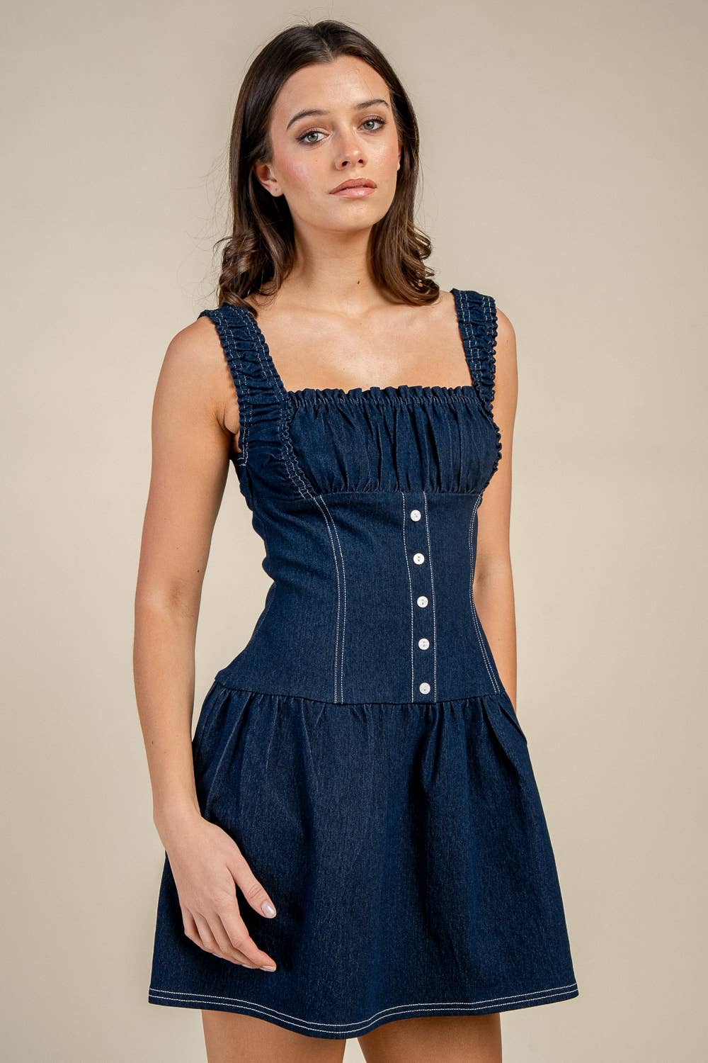 RENATTA MINI DENIM DRESS