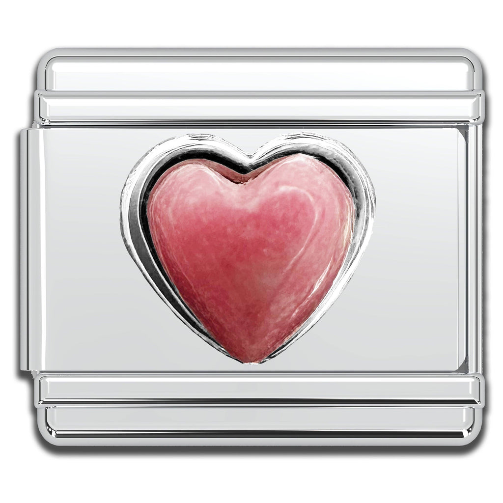 Italian Charm Bracelet Charms - Gemstone Heart Links