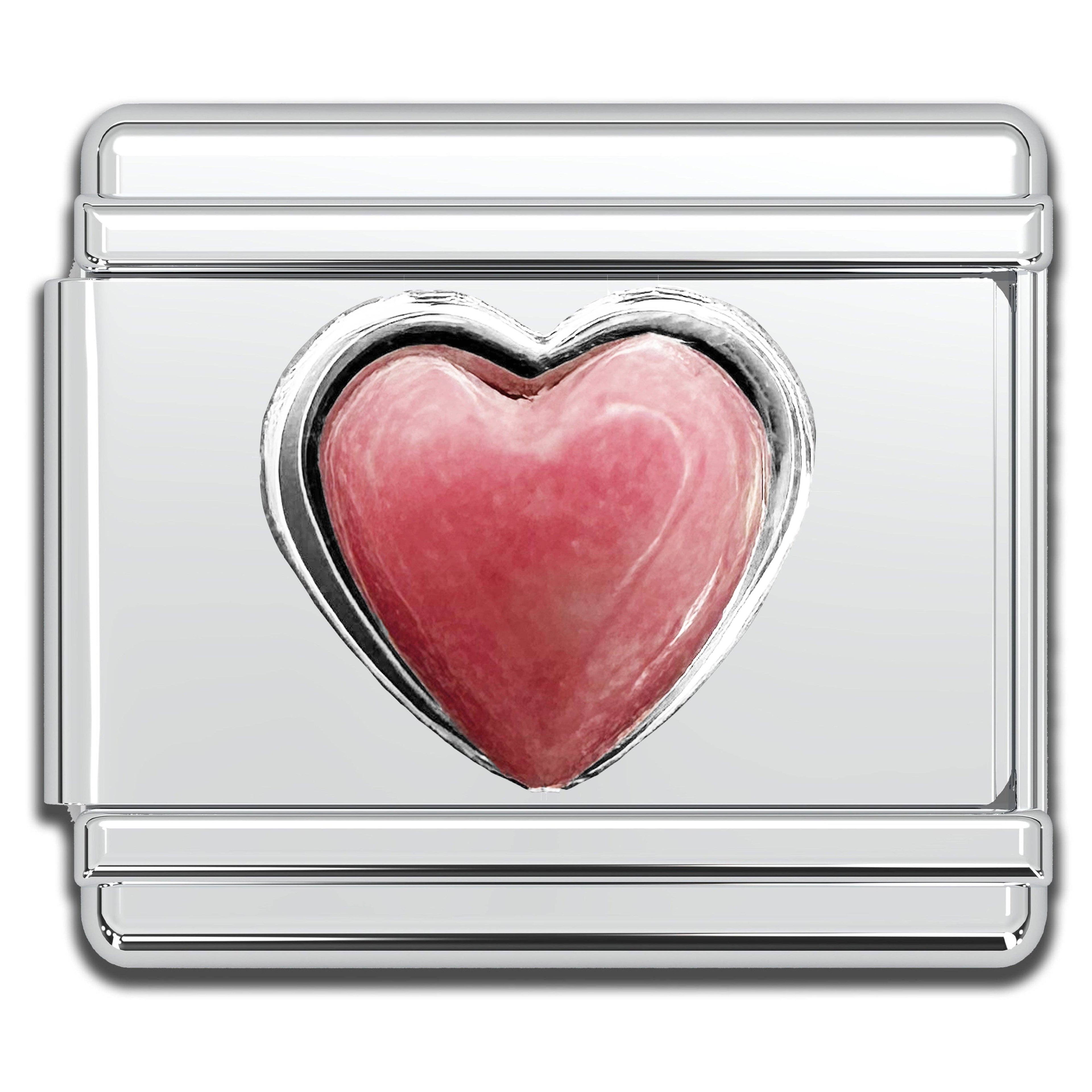 Italian Charm Bracelet Charms - Gemstone Heart Links