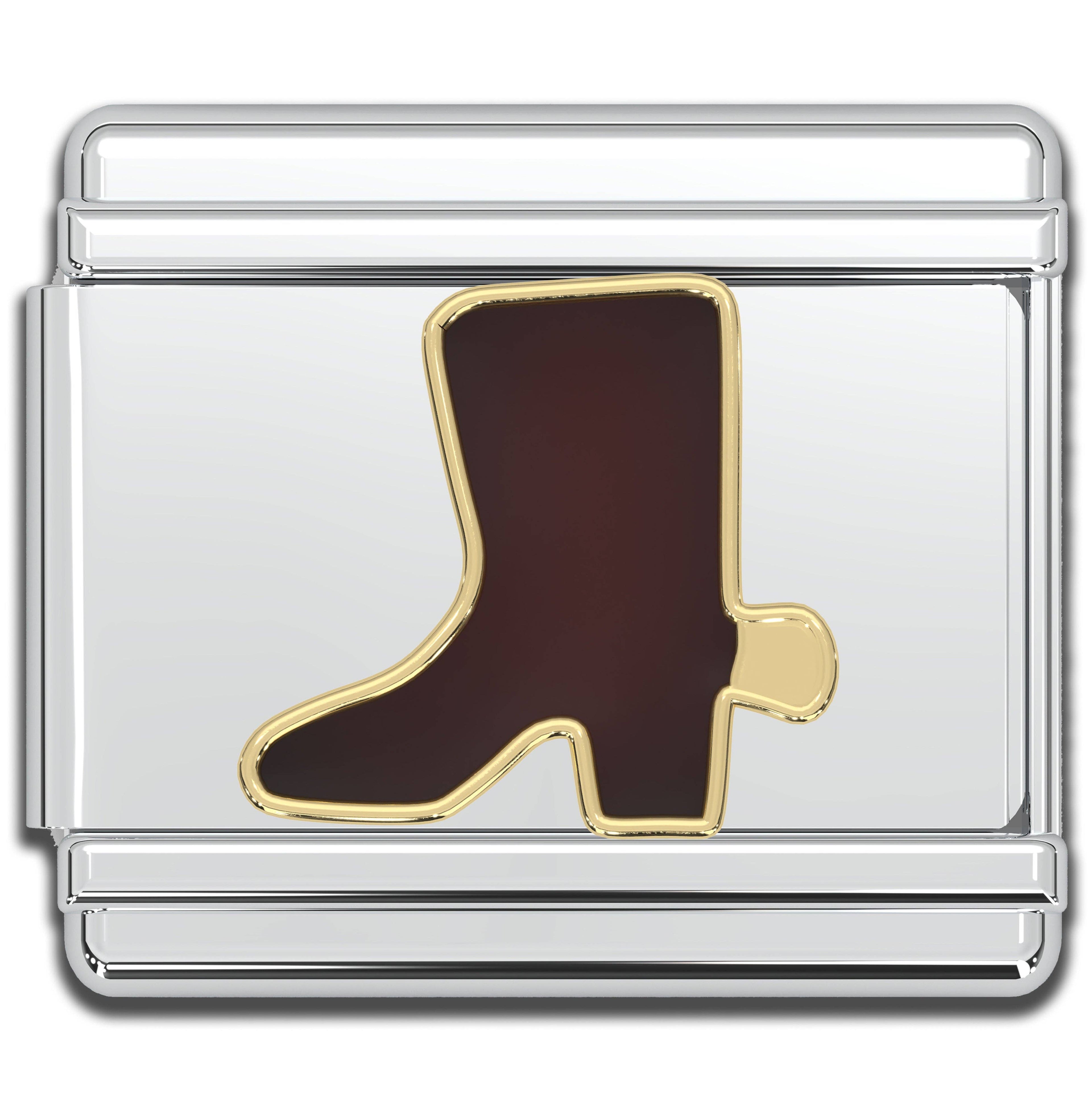 Italian Charm Bracelet Charms - 9mm Cowboy Boots Western Links