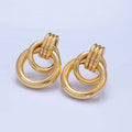 24K Gold Filled Geometric Circular Stud Earrings in Gold, Silver & Mixed Metal | P361 P362 V249